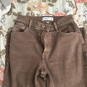 Abercrombie Brown 90s straight ultra high-rise jean curve love